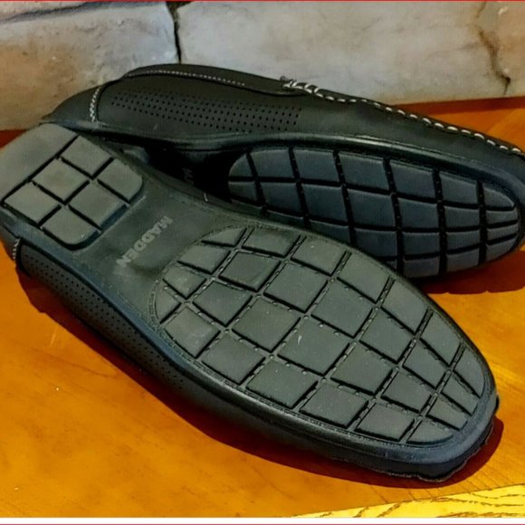 Madden Driving Loafer/Moccasin Shoe Men's Size 8 Black Faux Suede Slip On - Picture 5 of 6